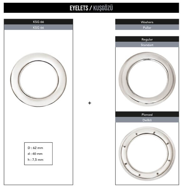 Curtain size eyelet, KSG 66