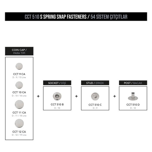 S-spring snap fastener, CCT510 - Thumbnail