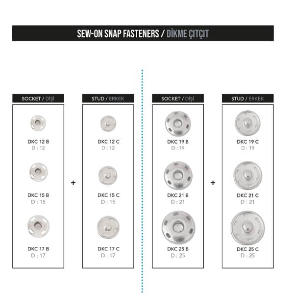  - Sew-on snap fasteners, DKC